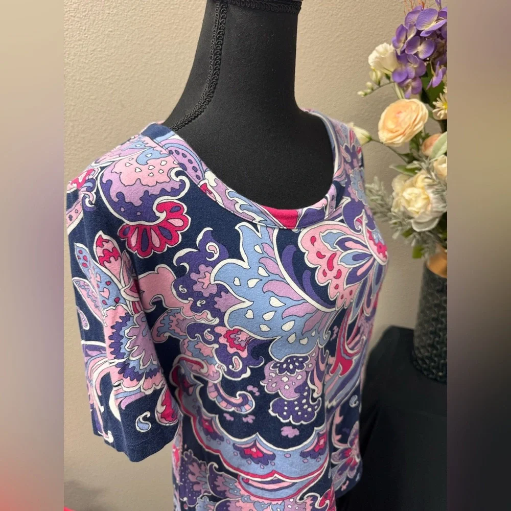 Talbots Paisley Patterned Comfort Versatile Women's Top size Medium - Picture 6 of 9